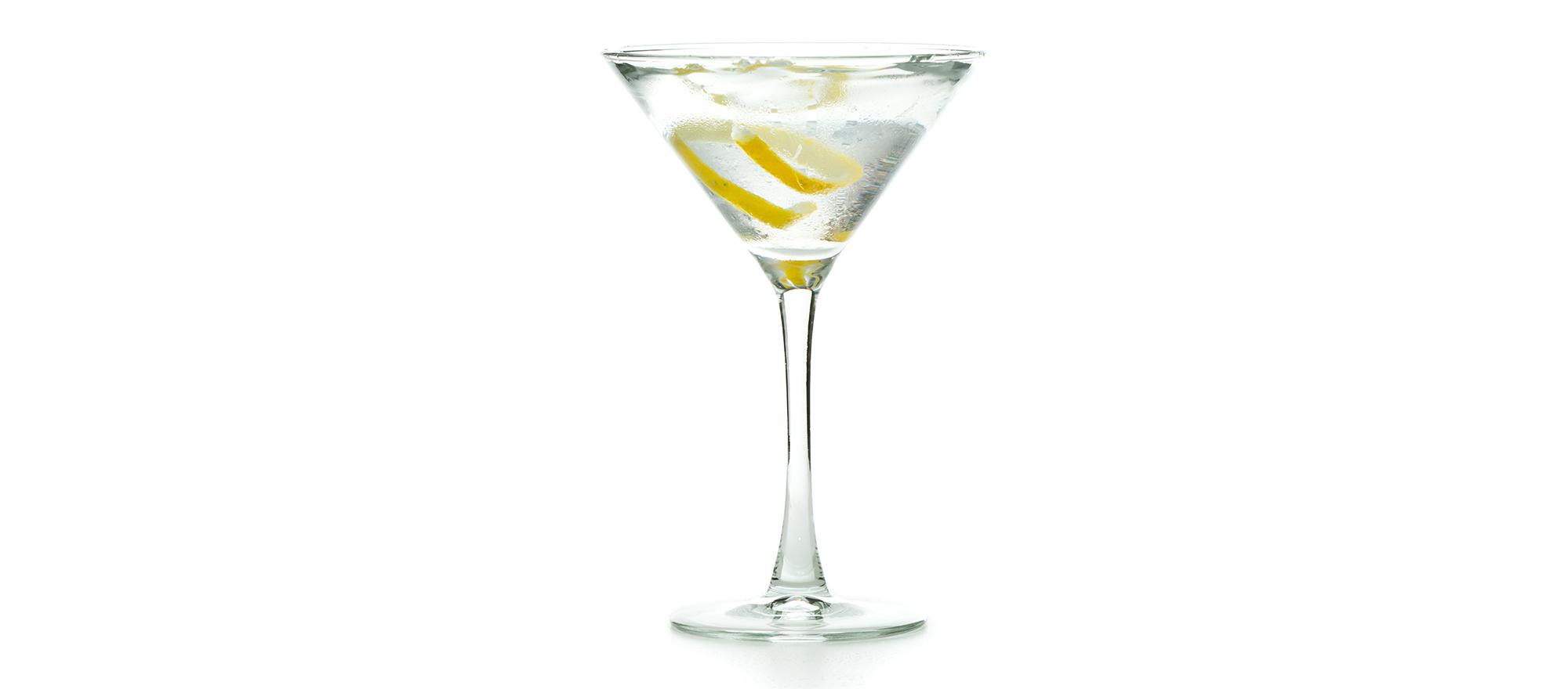 Vodka Martini with a lemon twist 