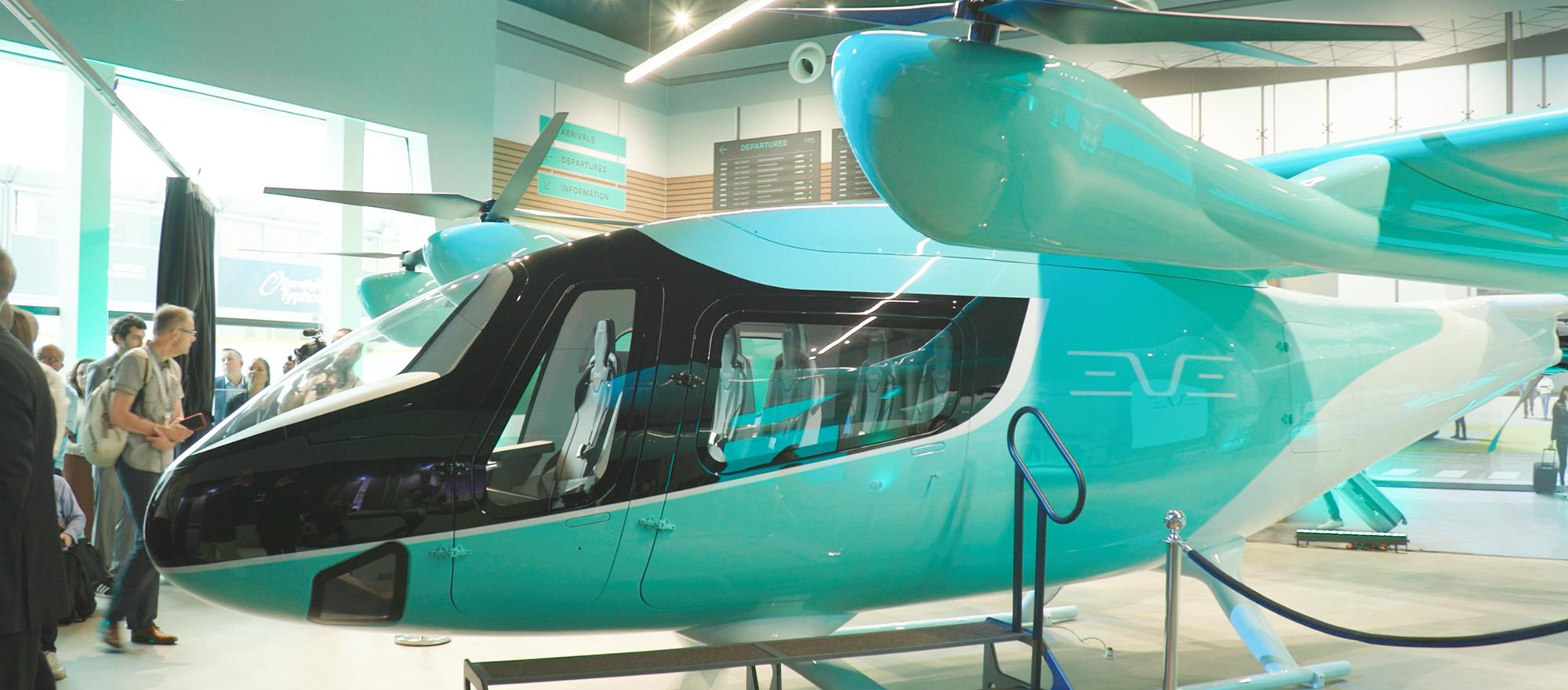 Eve eVTOL aircraft prototype at the Paris Air Show 2025