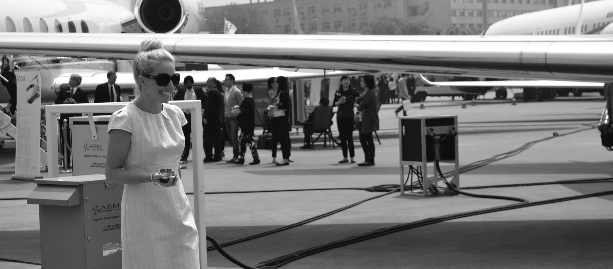 On the flight line at ABACE in Shanghai, where this year we once again published the  BJT Buyers’ Guide in Chinese. (Photo: Mona L. Brown)