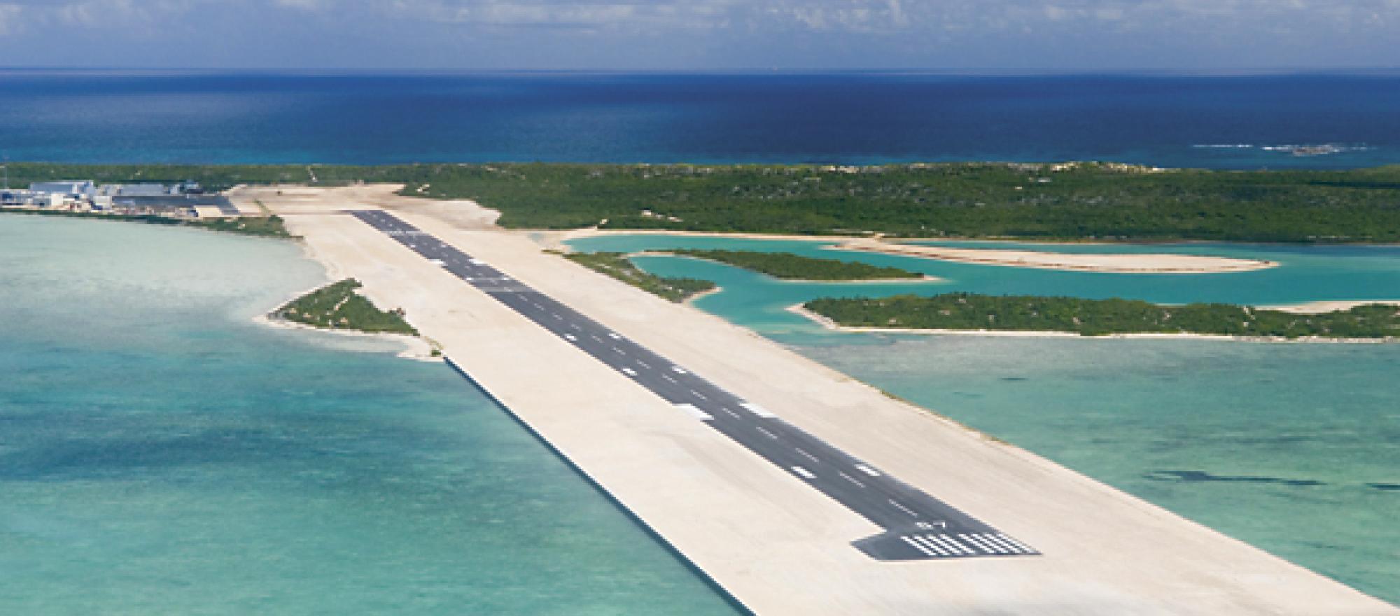 Runway at Ambergris Cay is 5,700 feet long.