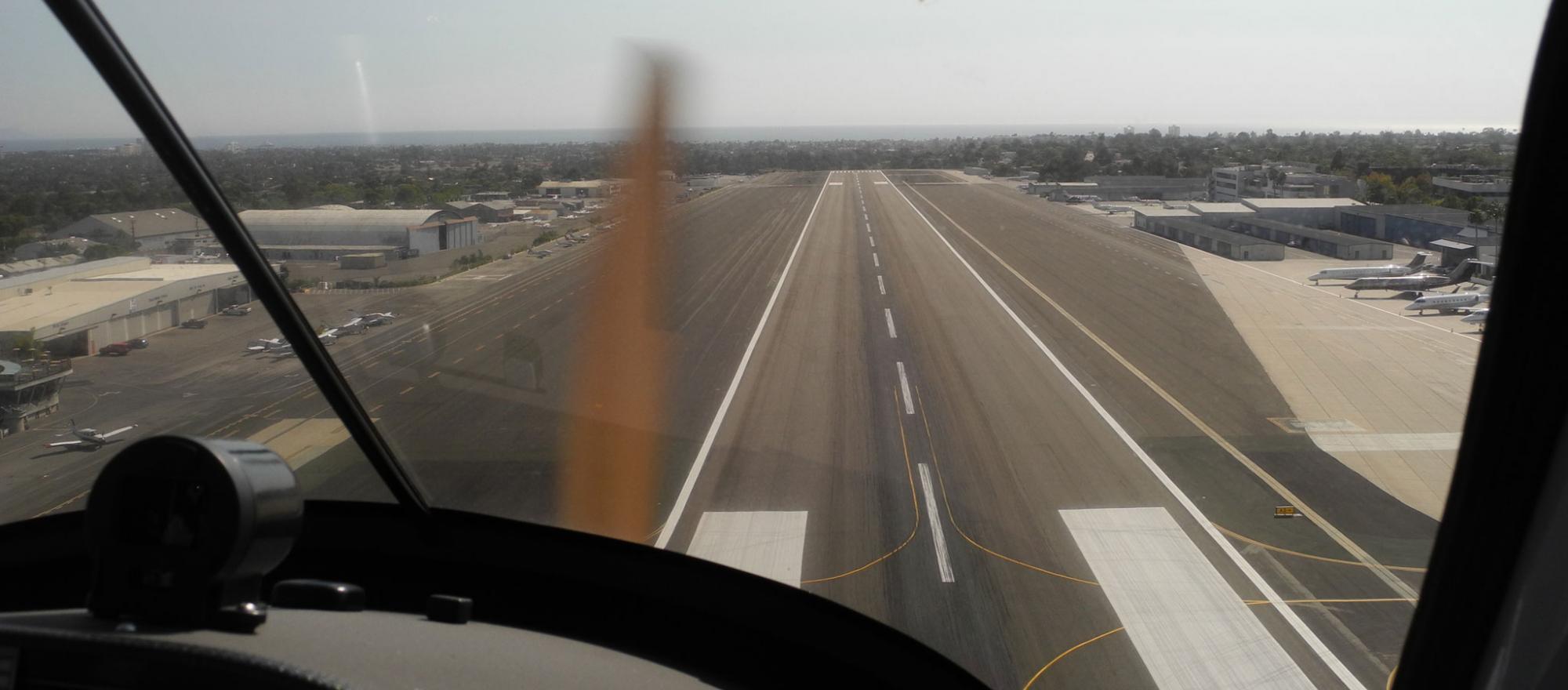 SMO runway through windshield