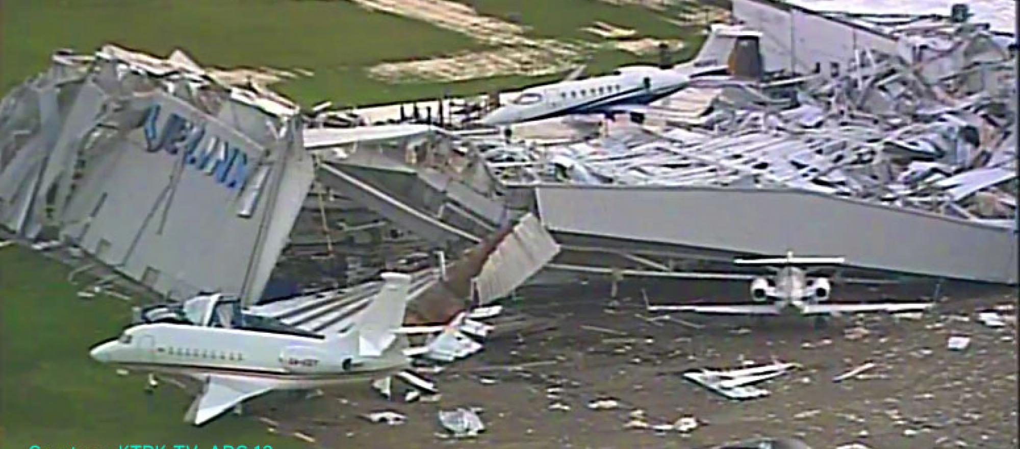 Collapsed hangar at Houston Hobby