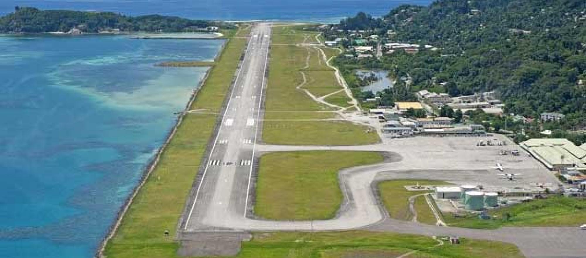 Seychelles International Airport on the island of Mahé
