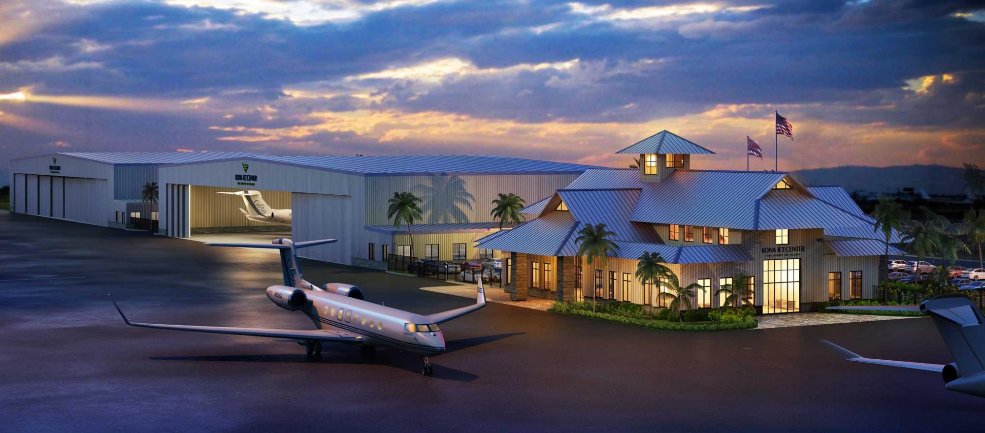 Artist rendering of the planned Kona Jet Center