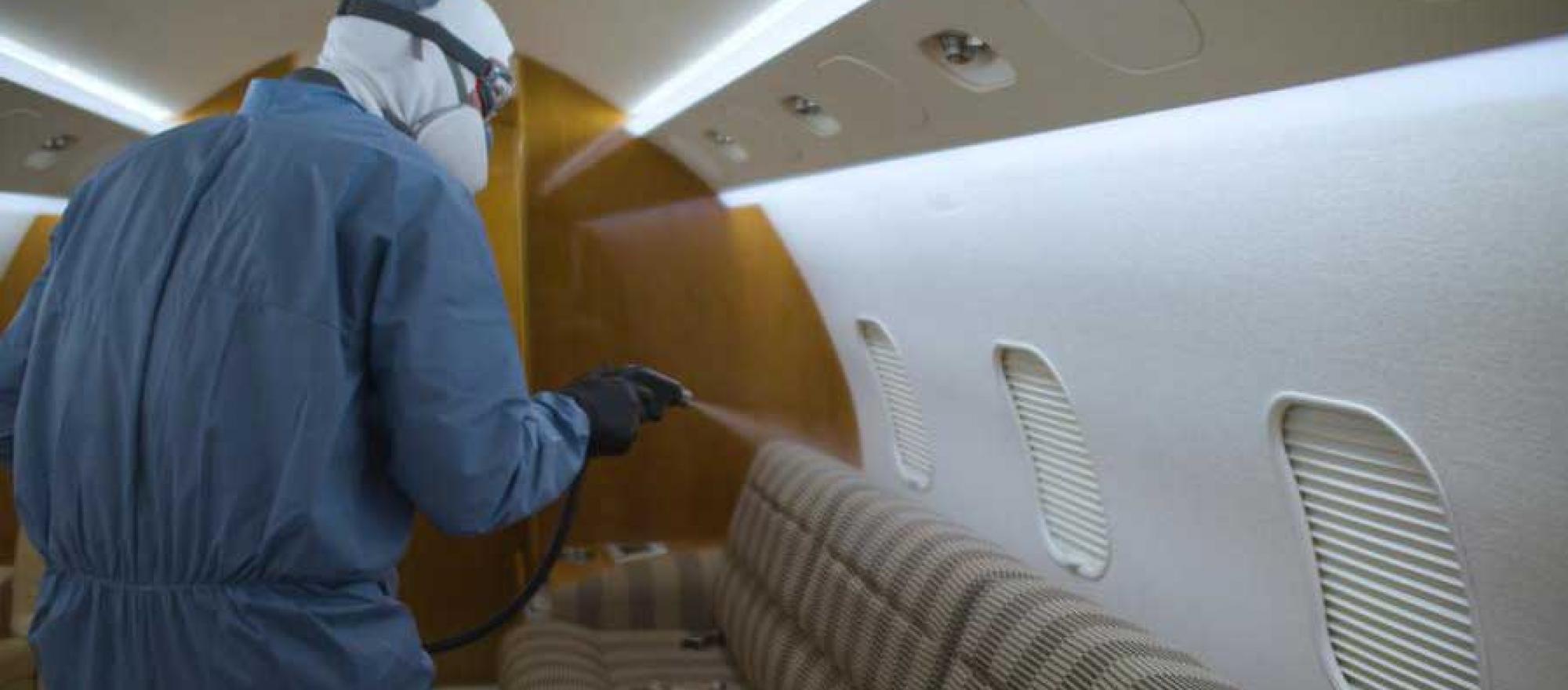 disinfecting aircraft cabin