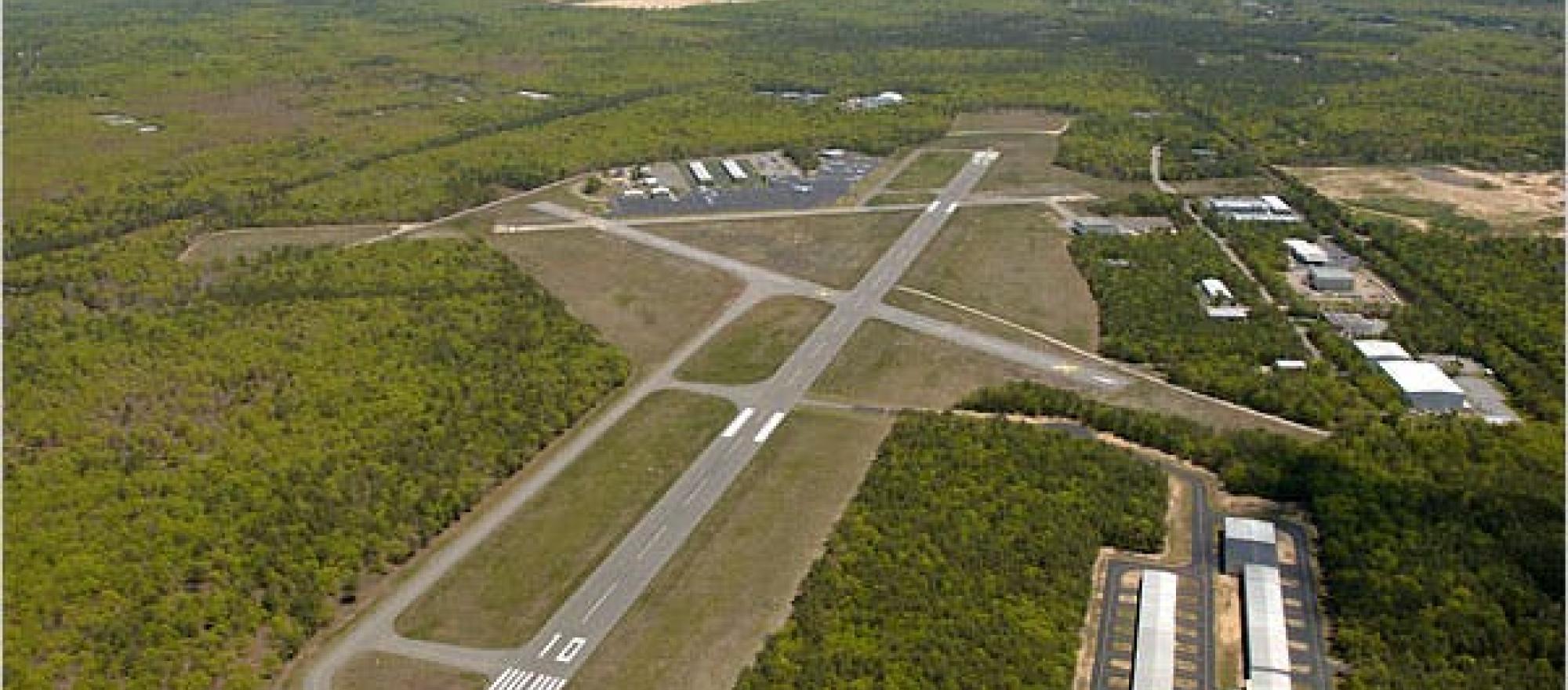 Aerial view of East Hampton Airport-KTHO