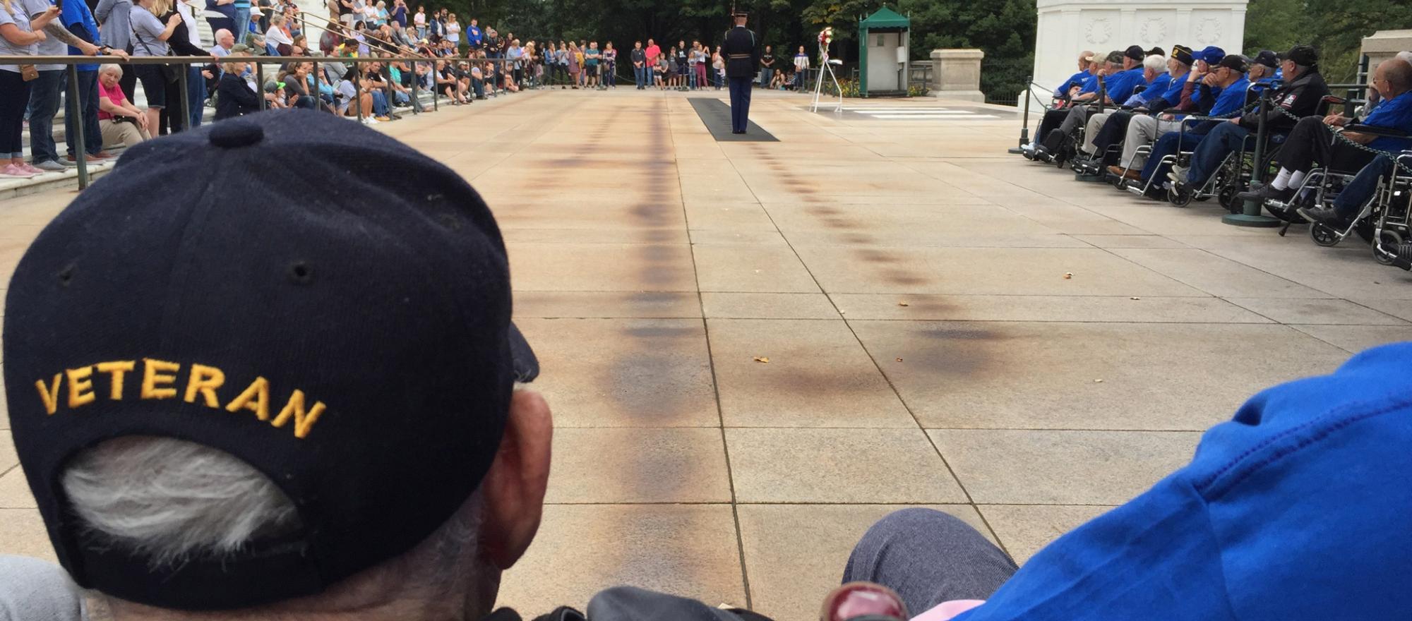 Veterans at the Tomb of the Unknown Soldier in Arlington National Cemetary
