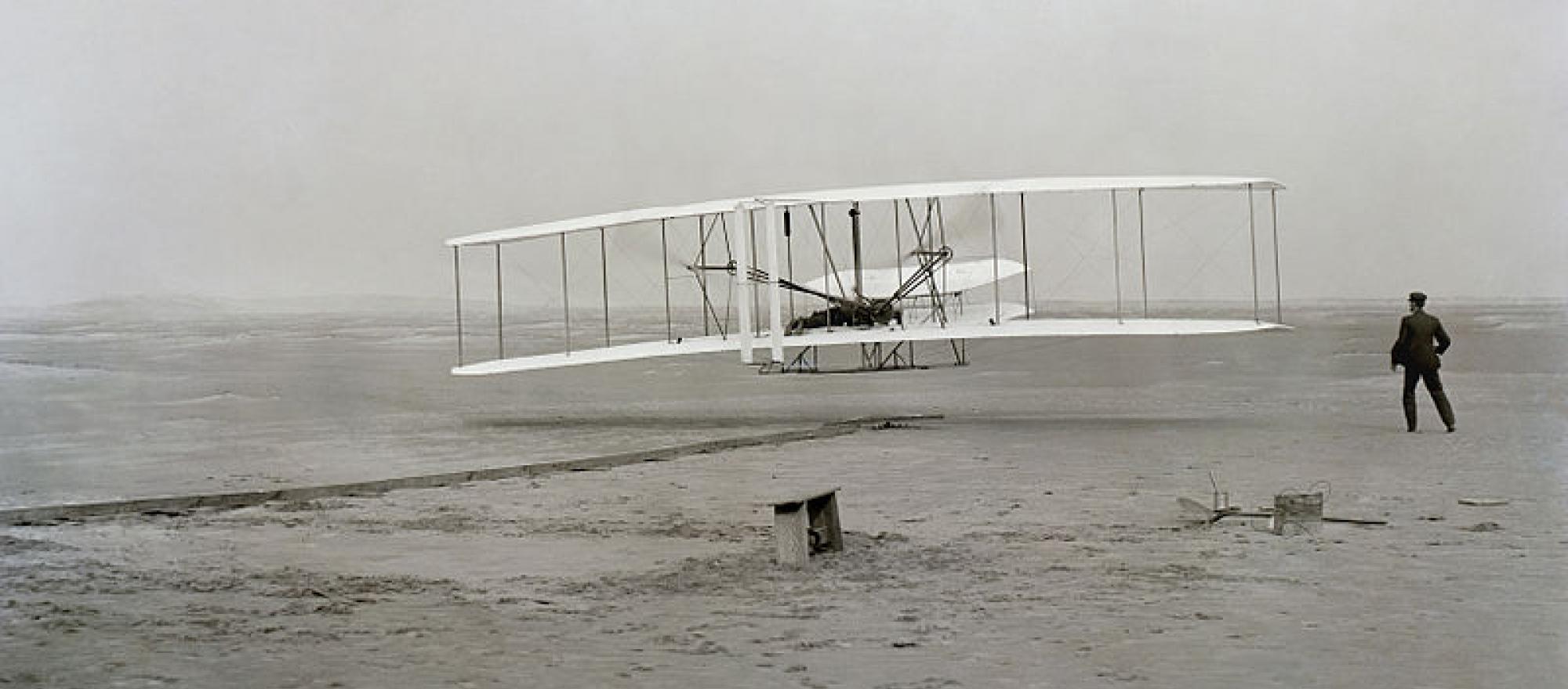 The Wright Brothers take off—only 66 years before Apollo 11.