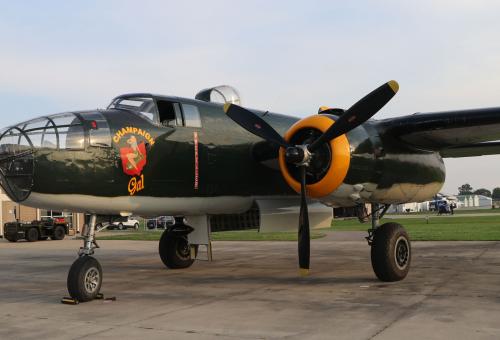 "In the B-25, you feel the history, It's like flying for the first time," says Dave Shiffer, a pilot for the Champaign Aviation Museum in Urbana, Ohio. 