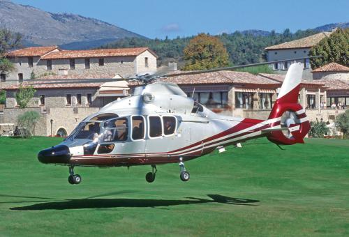Airbus EC155B1 helicopter in flight.