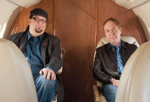 “We were onstage at 11 p.m. in New York and then we were on set at 6 a.m. the next day in L.A. There was no way a commercial flight could [let us] do that.” (Photo: Ryan Reason)