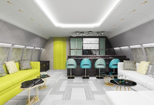Haeco Aircraft Engineering has created this cabin with a sushi bar. 