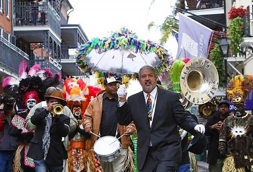 jazz band dancing down the street