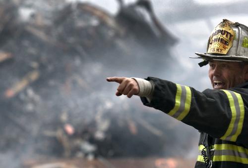 New York Fire Department deputy chief Joseph Curry  at the World Trade Center. PHOTO: PRESTON KERES