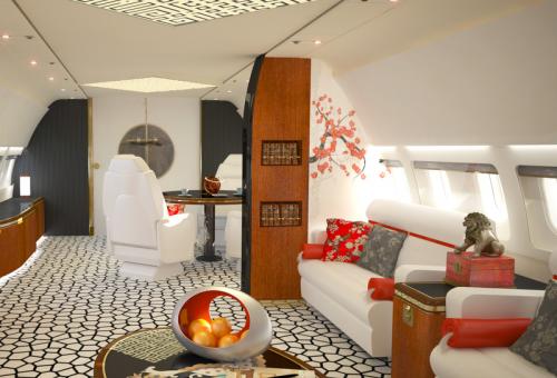 Business jet cabin
