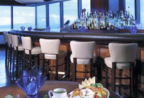 The bar at the elegant Columbia Tower Club, which occupies the top two floors