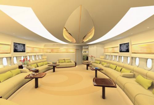 You won’t confuse the prince’s airbus a380 cabin with airline coach class. It