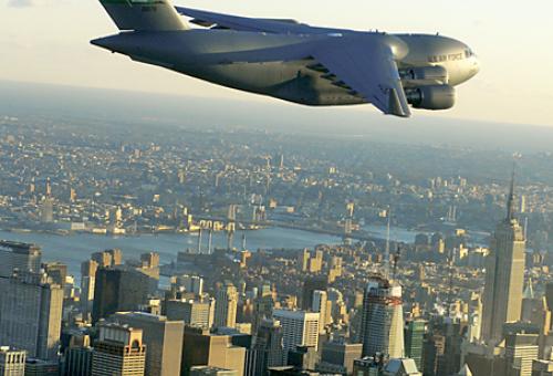 An Air Force Boeing C-17 recently flew crosscountry powered by a synthetic fu