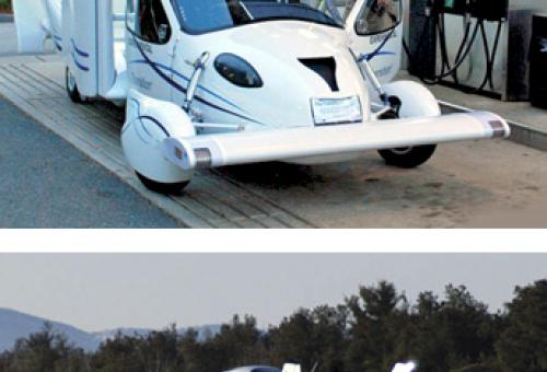 This car can turn into an airplane as quickly as Clark Kent changes clothes.