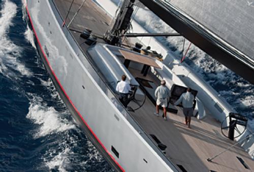 Amenities on one sailing yacht include 21-foot tenders for waterskiing or fis