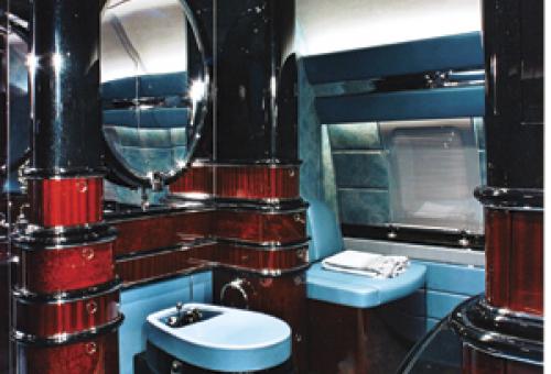 Lavatories on some large jets rival those in high-end homes.