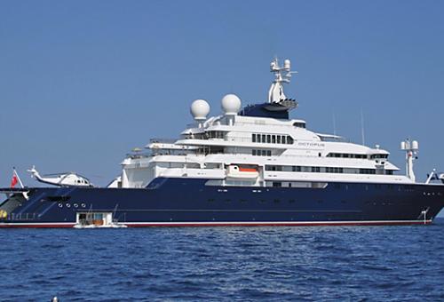 Microsoft co-founder Paul Allen’s 412-foot-long Octopus features one helideck