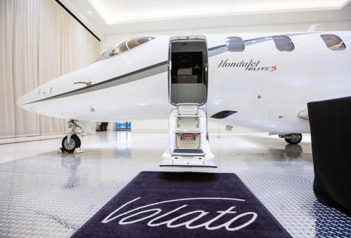 Volato HondaJet in showroom with door open