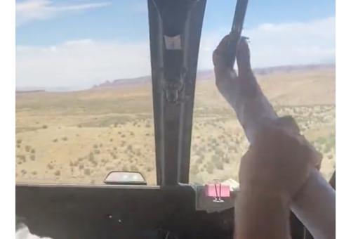 A viral video shows a passenger reaching for a rotor brake during helitour flight