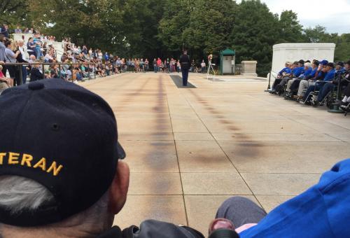 Veterans at the Tomb of the Unknown Soldier in Arlington National Cemetary