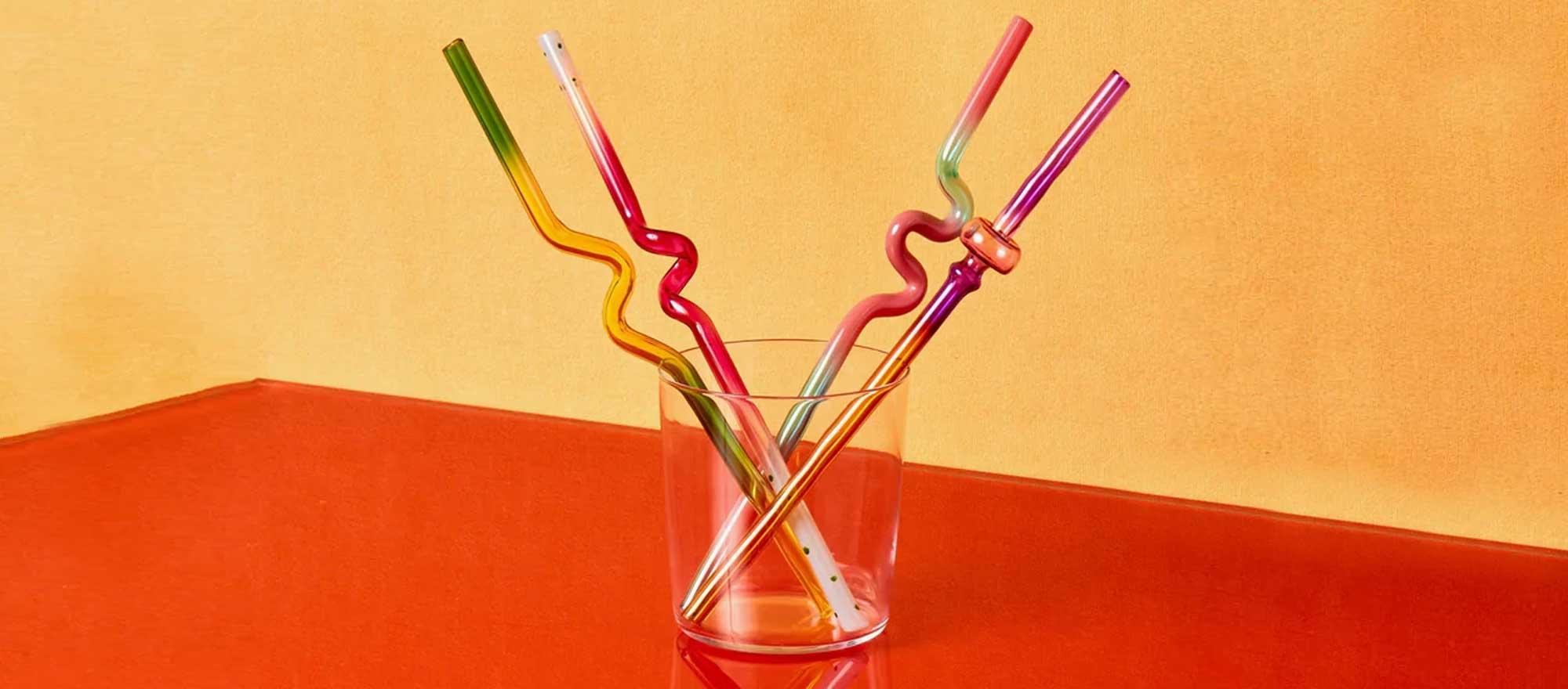 Glass straws design by Misha Kahn