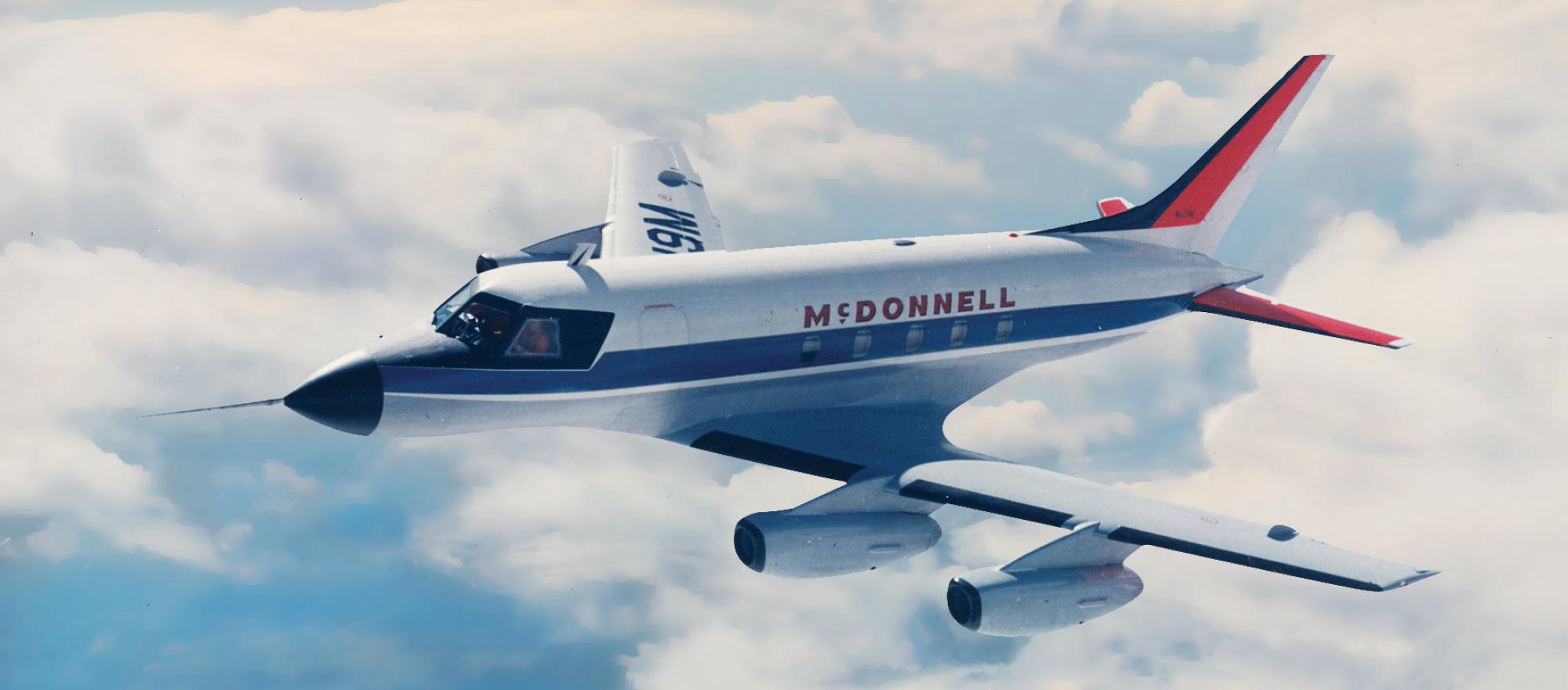 In the 1960s, McDonnell Douglas designed an unusual small jet, the four-engine Model 119. Though it received a provisional type certification, it never went into production.