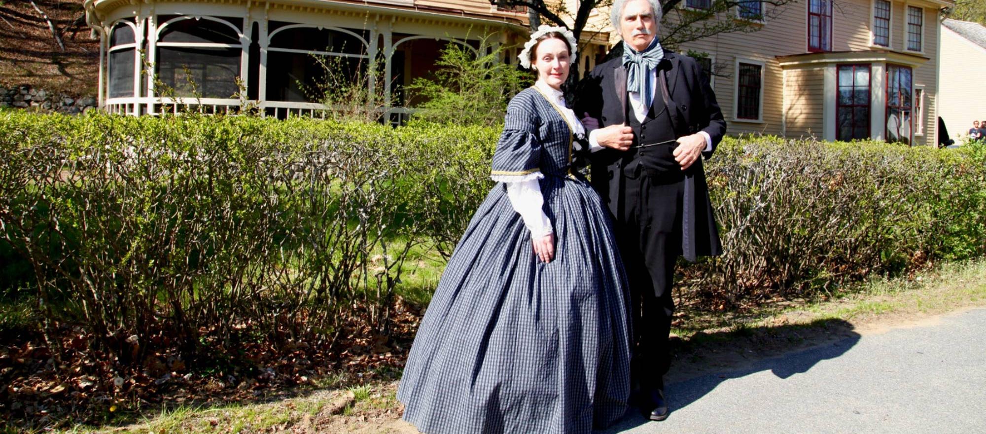 Actors portray Sophia and Nathaniel Hawthorne at his last home.