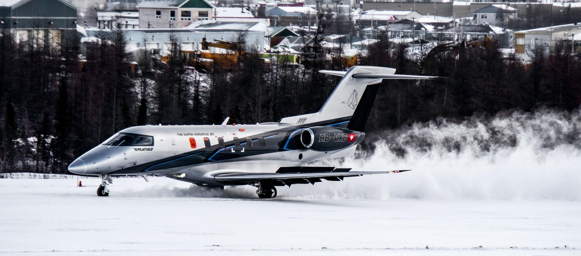 Pilatus PC-24 snow runway testing