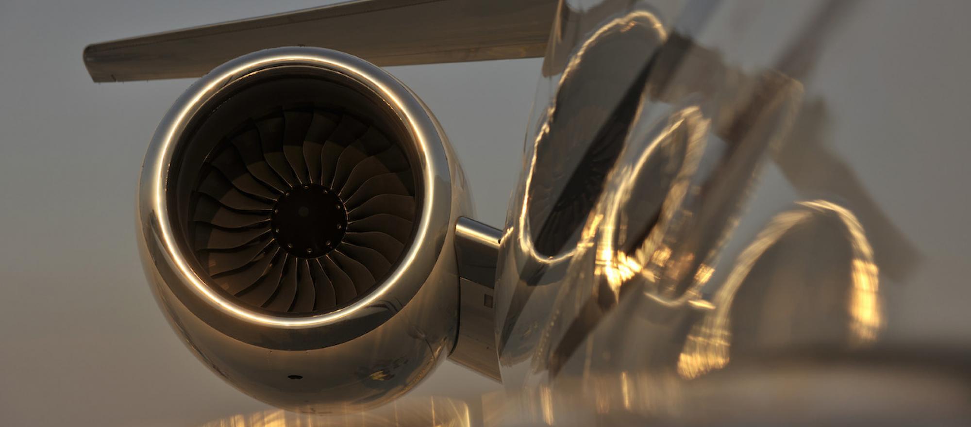 view of engine on business jet