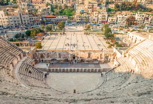 View on South Roman Theatre in the center of Amman, Jordan. Adobe Stock