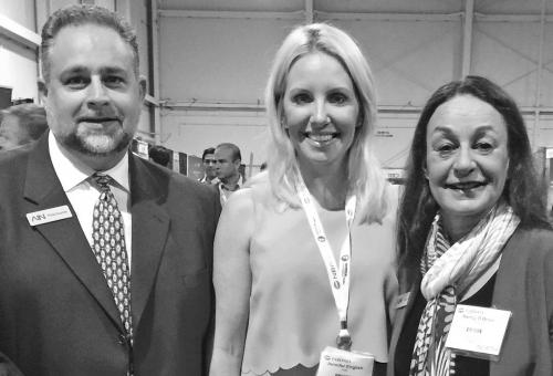 Jennifer Leach English (center) with BJT’s onsite logistics manager Philip Scarano and associate publisher Nancy O’Brien at the NBAA Regional Forum in West Palm Beach. 