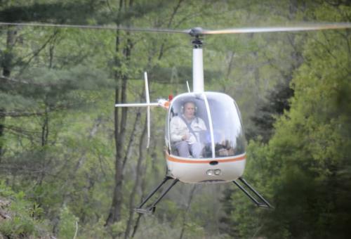 Antonio Santonastaso piloting a Robinson R22 helicopter from unapproved landing zone in his back yard 